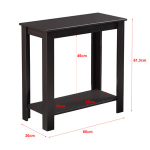 Bijzettafel Chur met plank MDF 60x30x61,3 cm donkerbruin