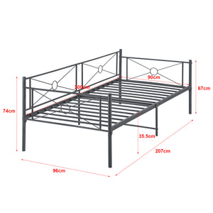 Metalen bed Alvesta met bedbodem en matras 90x200 cm - 3 varianten