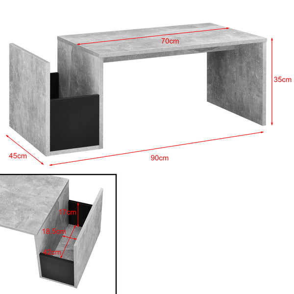 Salontafel Bollnas met opbergvak 90x45x35 cm - 4 varianten