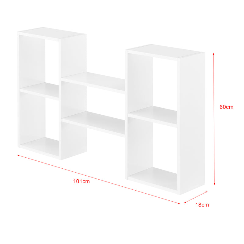 Maatschets Wandplank Lillesand 4 vakken en 2 planken 101x18x60 cm wit