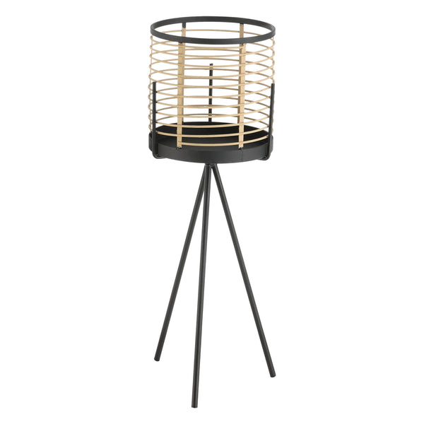Bloempot op standaard Lasne set van 2 zwart en beige