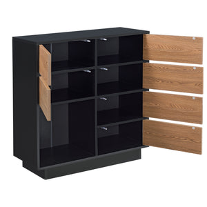 Commode Krokom druk en open 88x80x30 cm hout en zwart