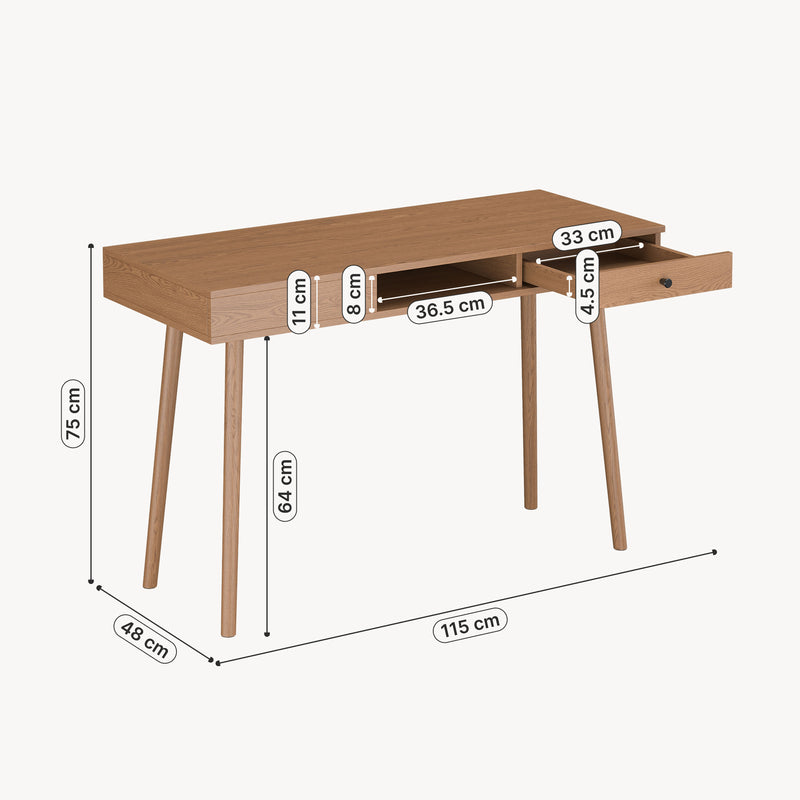 Maatschets Bureau laptoptafel Habo 115x48x74 cm houtkleurig