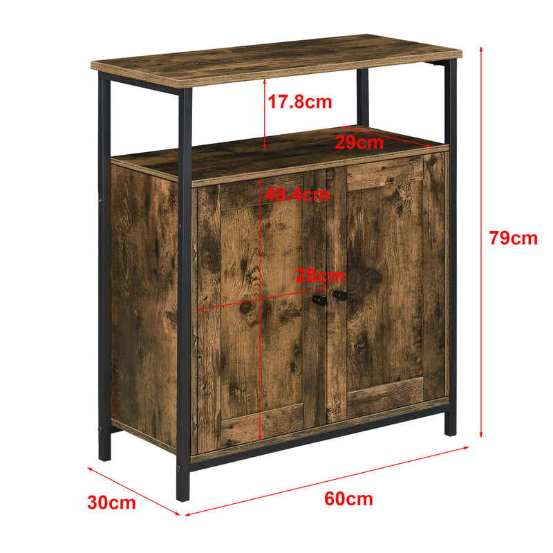 Maatschets Commode Aremark 79x60x30 cm zwart en houtkleurig