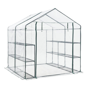 [en.casa] Tuinkas Grünau met 12 planken 200x200x220 cm transparant