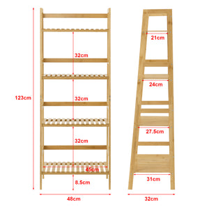 [en.casa] Opbergrek staand Vinje met 4 planken 48x32x123 cm