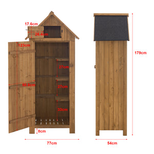 [en.casa] Tuinkast tuinschuur 77x54x179 cm houtkleurig