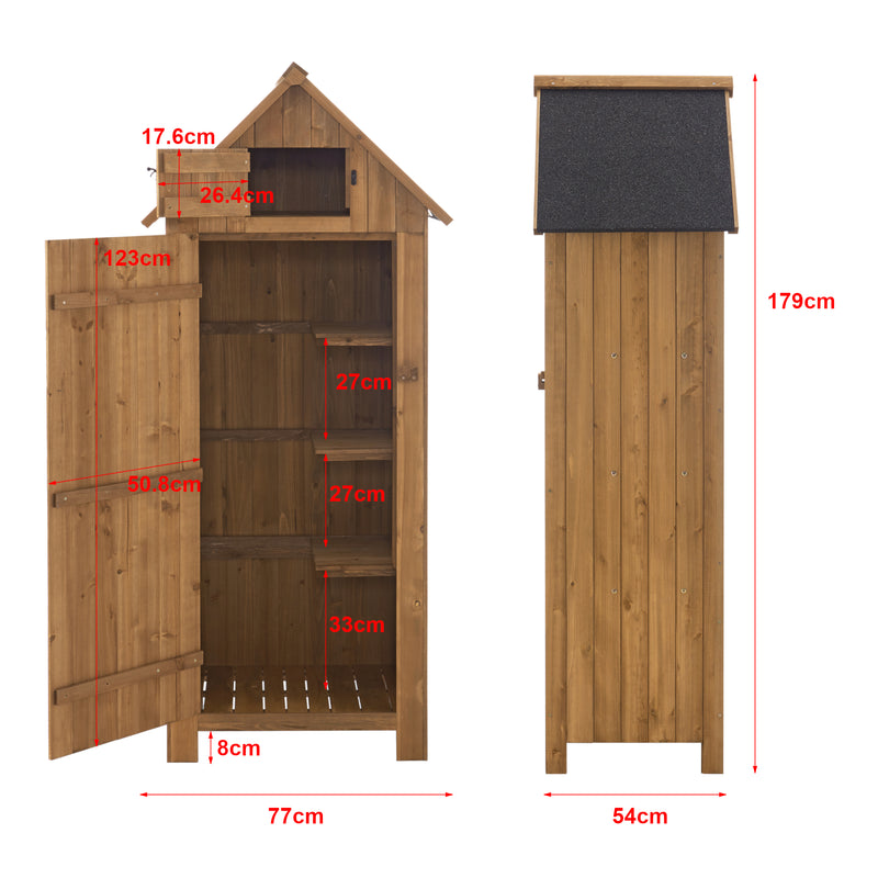Maatschets [en.casa] Tuinkast tuinschuur 77x54x179 cm houtkleurig