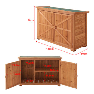 [en.casa] Tuinkast tuinschuur 128x50x88 cm houtkleurig