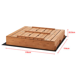 [en.casa] Zandbak Campillos met bankjes 23,5x118x114 cm houtkleurig