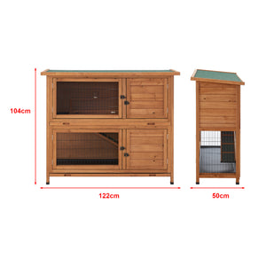 [en.casa] Konijnenhok Falkenau 104x122x50 cm houtkleurig