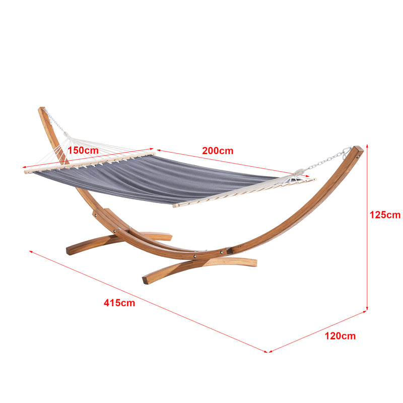 Maatschets [en.casa] Hangmat met standaard Langadia 415x120x125 cm