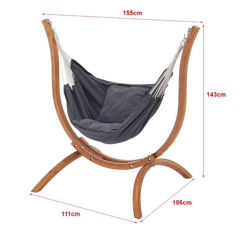 Maatschets [en.casa] Hangstoel met standaard Grevena 155x106x143 cm
