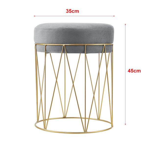 [en.casa] Krukje Melsele rond 45xØ35 cm lichtgrijs en messing