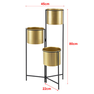 [en.casa] Bloempot op standaard Haasdonk zwart en messing