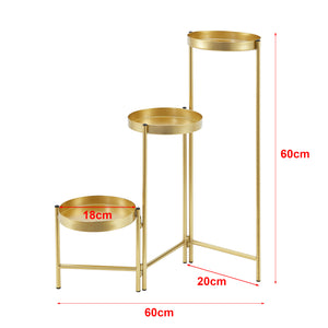 [en.casa] Bloempot op standaard Kallo metaal 60x60x18 cm messing