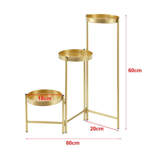 [en.casa] Bloempot op standaard Kallo metaal 60x60x18 cm messing
