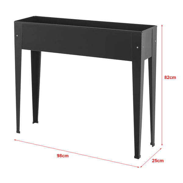[en.casa] Kweektafel plantenbak 98x25x82 cm staal antraciet
