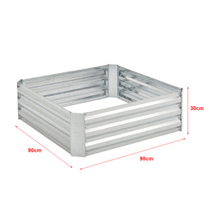 [en.casa] Moestuinbak Barneveld staal 90x90x30 cm zilverkleurig