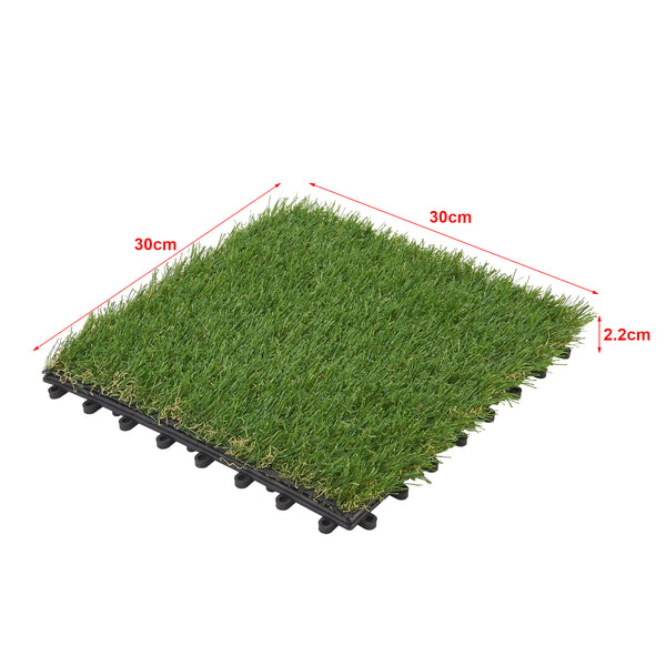 [en.casa] Premium terrastegels kunstgras Wiesloch ca. 1m² groen