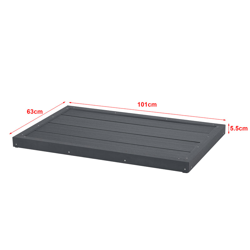 Maatschets [en.casa] Vloerelement Nürtingen HKC voor zonnedouche 101x63x5,5 cm donkergrijs