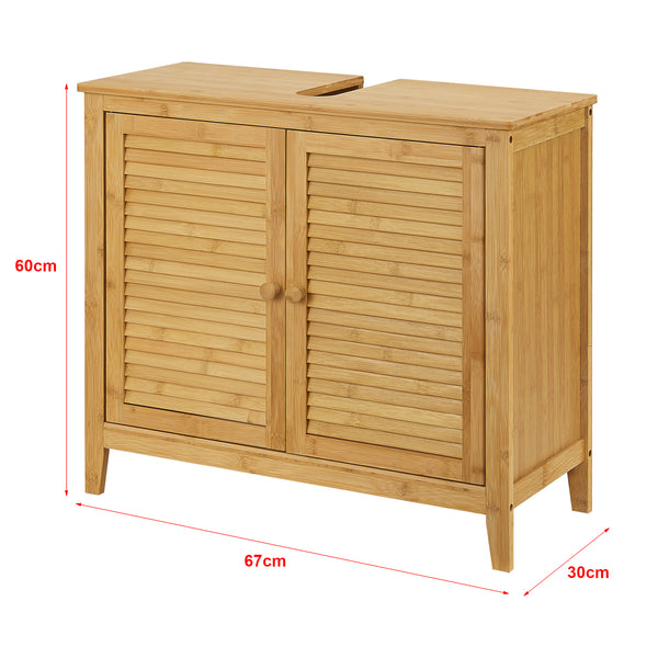 [en.casa] Wastafelonderkast Värmdö 60x67x30 cm bamboe