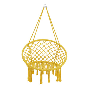 [en.casa] Katoenen hangstoel Jaina 140xØ80/60 cm max 120 kg geel