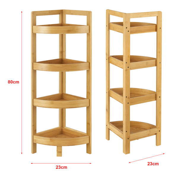 [en.casa] Staand rek Lestijärvi bamboe hoekrek 80x23x23 cm