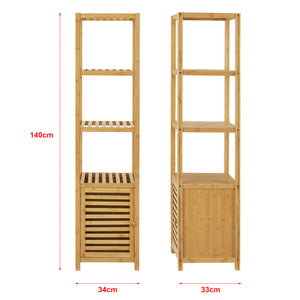 [en.casa] Staand rek Liminka bamboe badkamerkast 140x34x33 cm