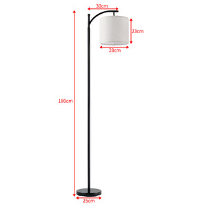 [lux.pro] Staande lamp Coventry E27 metaal stof 180 cm zwart en beige