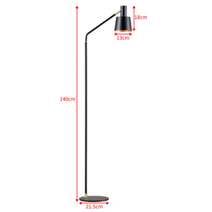 [lux.pro] Vloerlamp staande lamp Bristol metaal 140 cm zwart