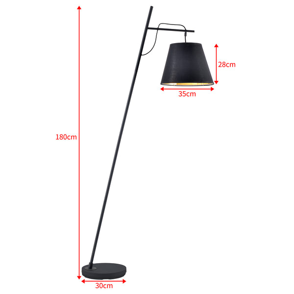 [lux.pro] Vloerlamp staande lamp Nottingham metaal 180 cm zwart