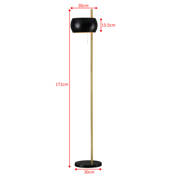 [lux.pro] Staande lamp Luton metaal en marmer 171 cm zwart en goud