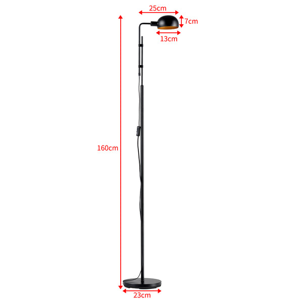 [lux.pro] Vloerlamp staande lamp Bolton metaal 160 cm zwart