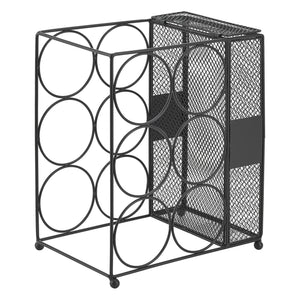 [en.casa] Wijnrek Drangedal metaal voor 6 flessen 33,5x29x18 cm zwart
