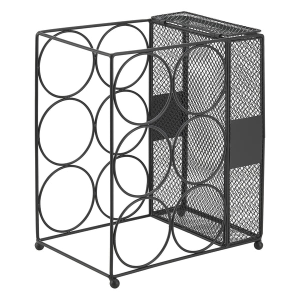 [en.casa] Wijnrek Drangedal metaal voor 6 flessen 33,5x29x18 cm zwart