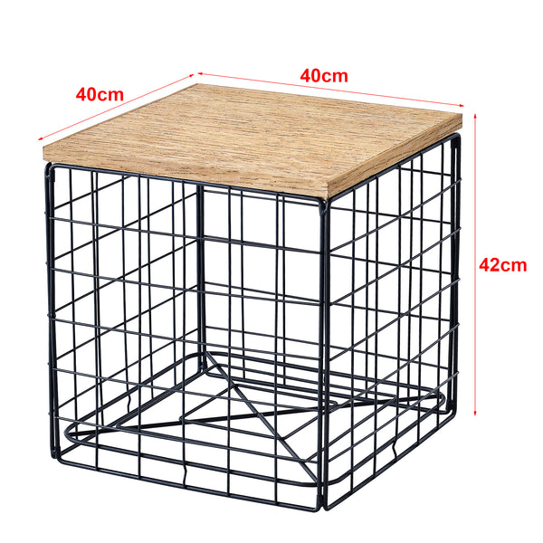 [en.casa] Bijzettafel Indalsälven 40x40x42 cm houtkleurig en zwart