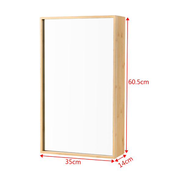 [en.casa] Spiegelkast Ikorfat bamboe 60,5x35x14 cm houtkleurig