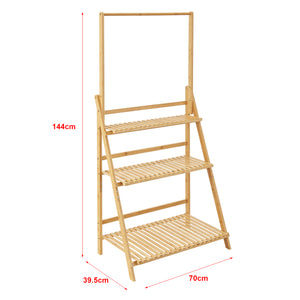 [en.casa] Bloempot trap ladder Brändö 144x70x39,5 cm bamboe