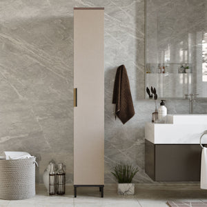 [en.casa] Badkamerkast Lieto 183,5x29,5x29,5cm eiken grijs beige antraciet
