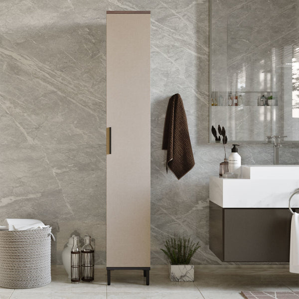 [en.casa] Badkamerkast Lieto 183,5x29,5x29,5cm eiken grijs beige antraciet