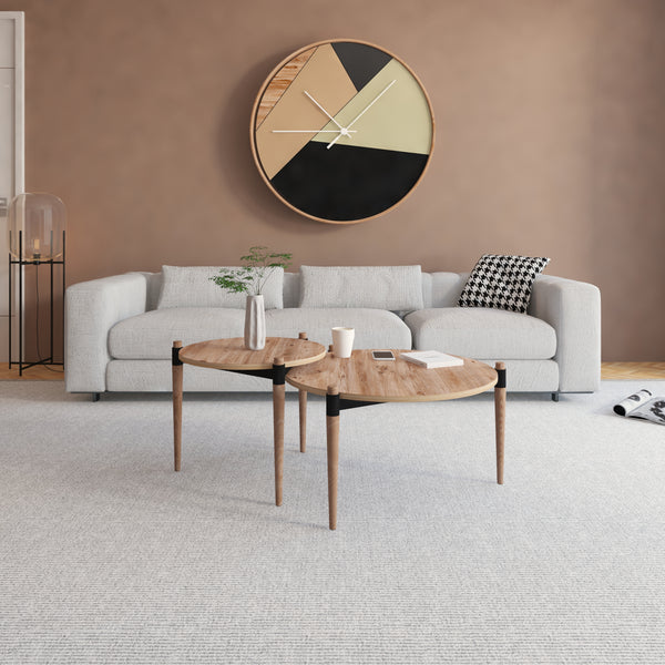[en.casa] Salontafel Kristinestad set van 2 grenen houtkleurig