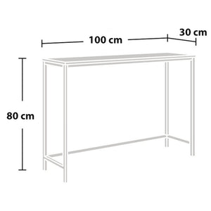 [en.casa] Console tafel sidetable Kronoby 80x100x30 cm zwart en houtkleurig