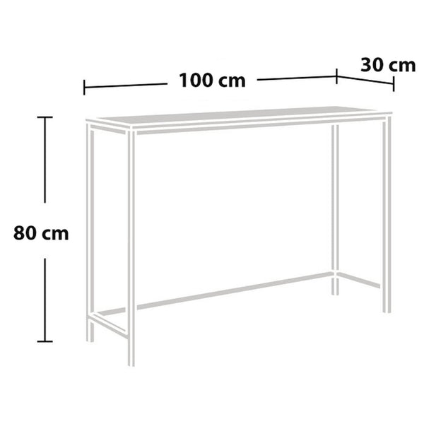 [en.casa] Console tafel sidetable Kronoby 80x100x30 cm zwart en houtkleurig