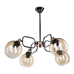 [lux.pro] Hanglamp Crawley E27 zwart en koperkleurig