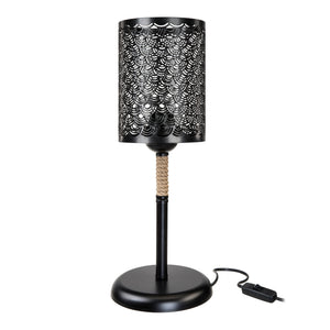 [lux.pro] Tafellamp bureaulamp Filton E27 zwart en jute