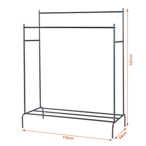 [en.casa] Kledingrek Bramming 147x116x54cm zwart