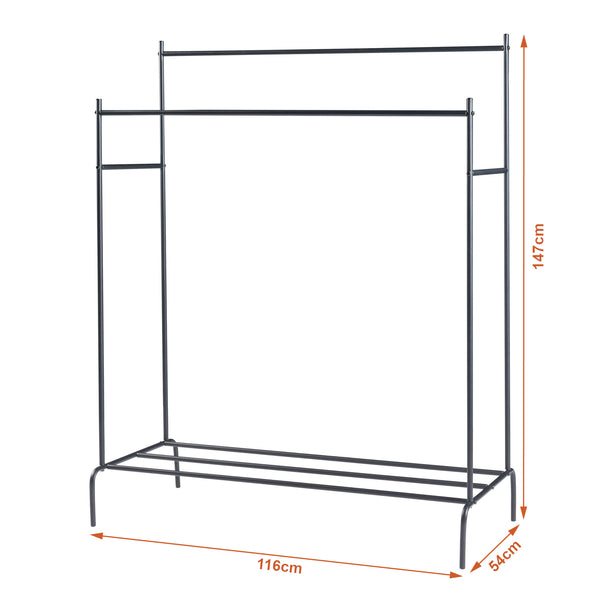 [en.casa] Kledingrek Bramming 147x116x54cm zwart