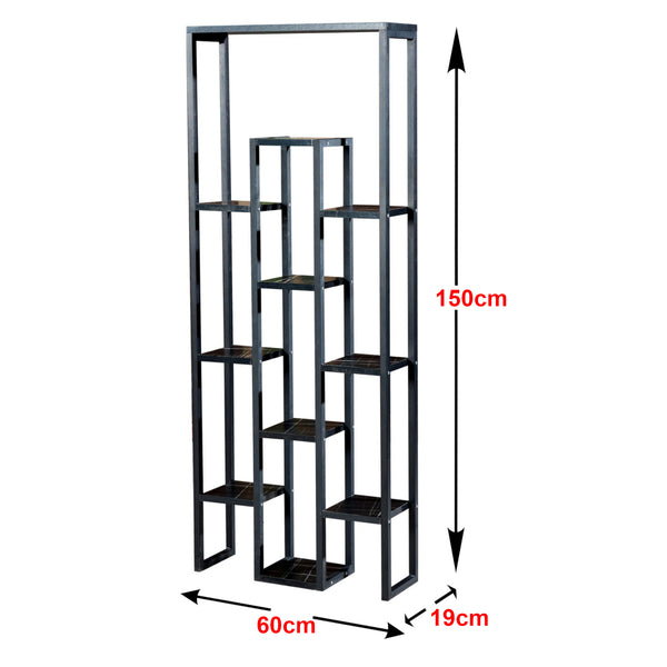 [en.casa] Plantenstandaard Blaavandshuk 150x60x19cm marmer zwart