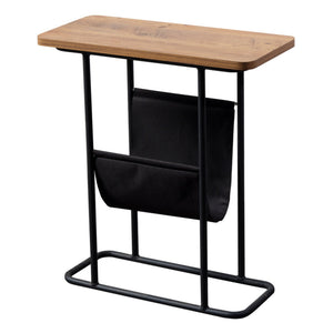 [en.casa] Bijzettafel Bov 64x55x24cm zwart en walnootkleurig